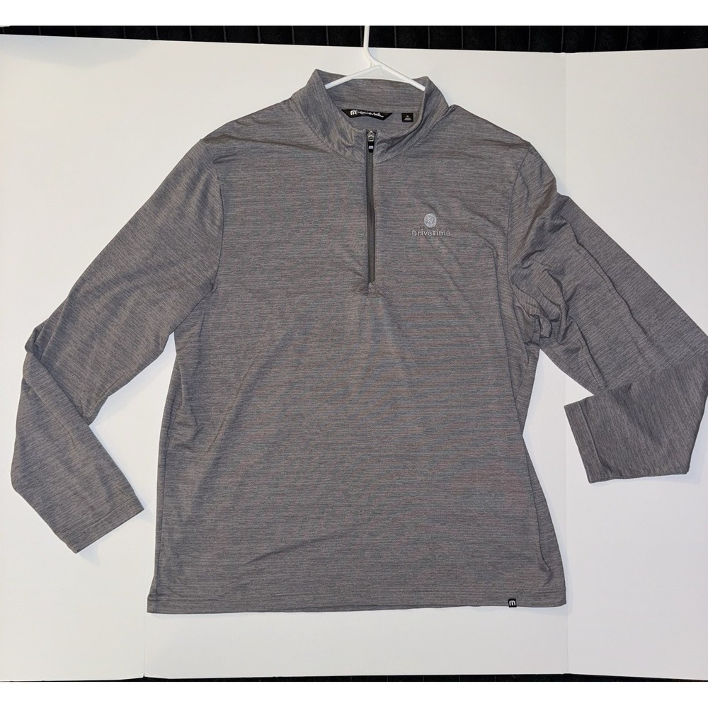 Men's XL Travis Mathew Gray 1/4 Zip Mock Neck Pullover Long Sleeve Activewear